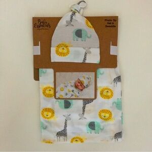NEW Baby Blanket & Hat 0-3M Animal Theme Baby Gift | Baby Essentials